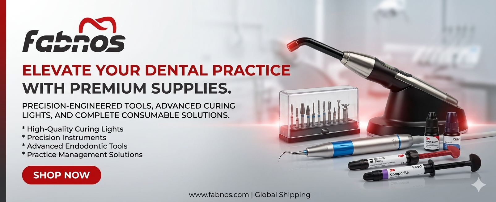 Fabnos promotion — shop instruments and supplies