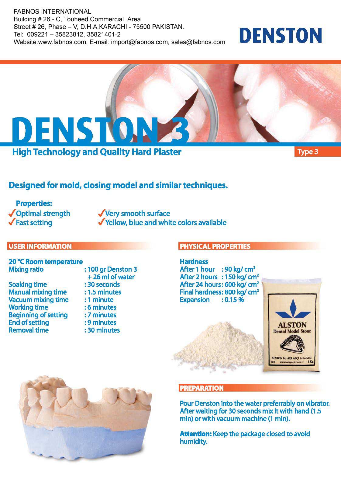 Denstone Type 3 (Hard Plaster)
